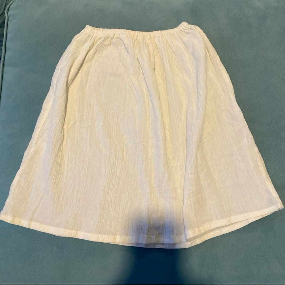 Half dress slip midi organic cotton white Slip Skirt